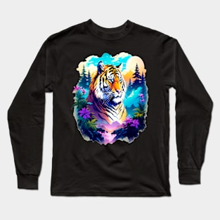 Tiger in the Mountains and Forests Long Sleeve T-Shirt